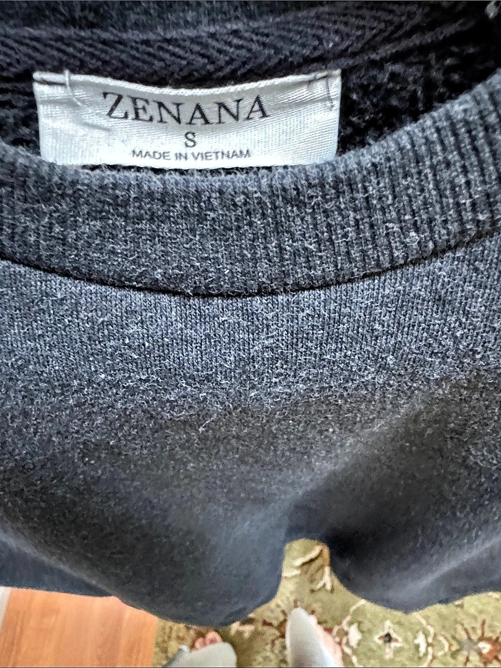 ZENANA Basic Fleece Crew Neck Pullover Sweatshirt Gray Small
